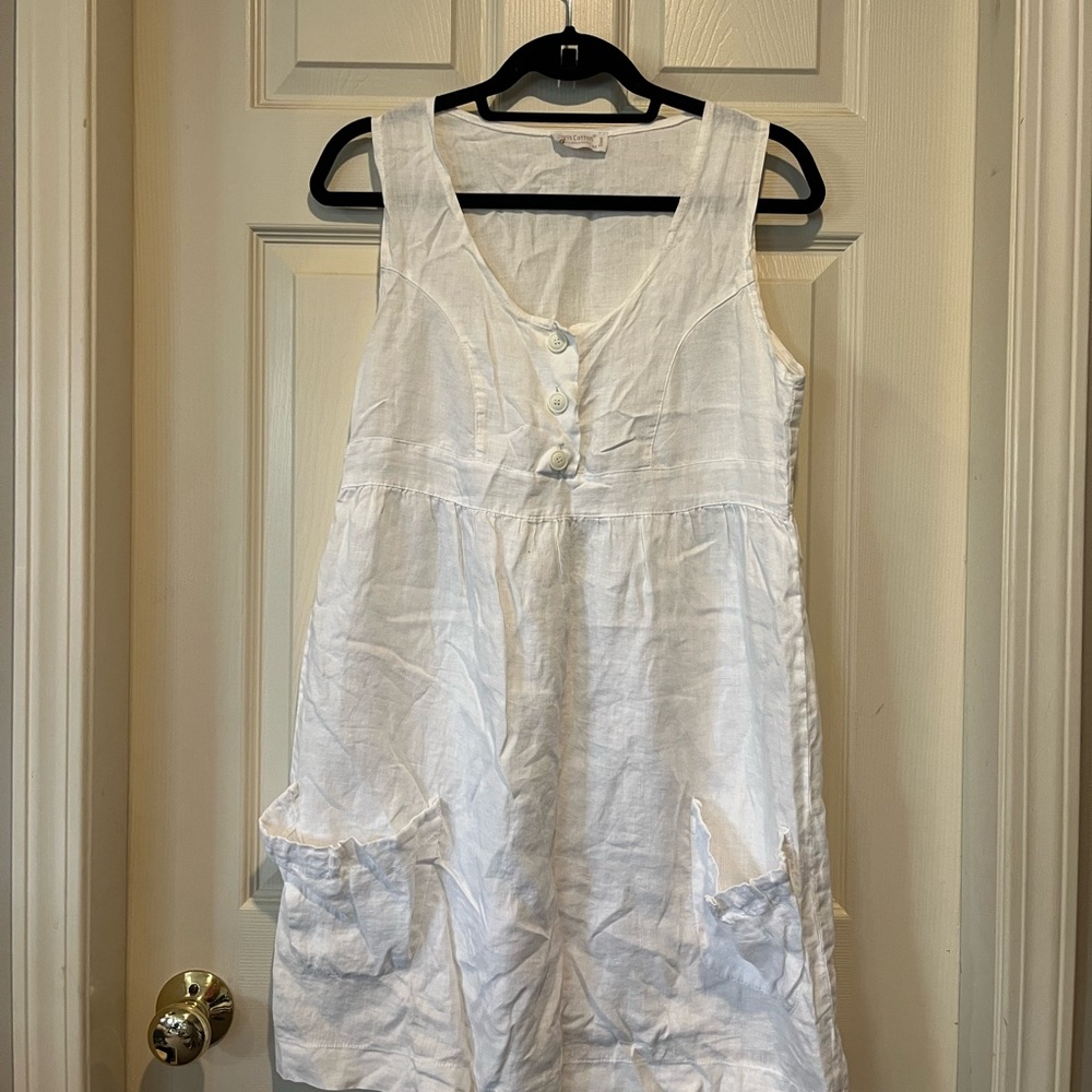 White linen dress